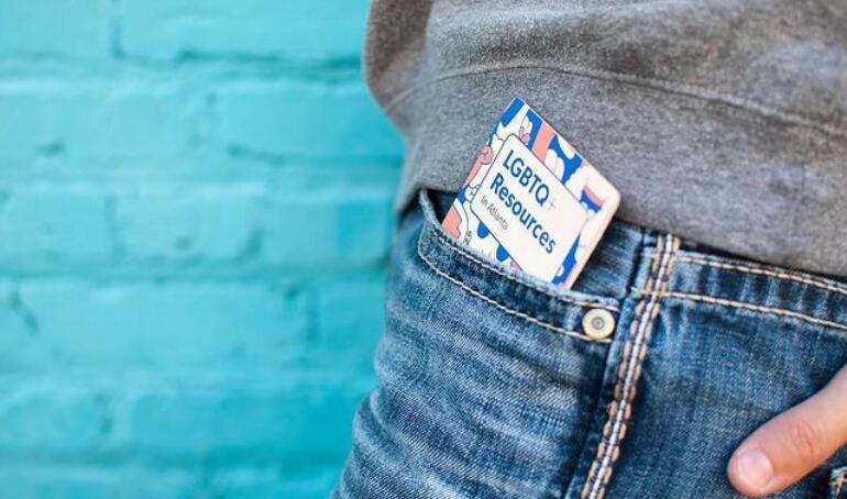 Atlanta LGBTQ PocketMap – tucked in jeans for Pride visibility Atlanta LGBTQ PocketMap – tucked in jeans for Pride visibility